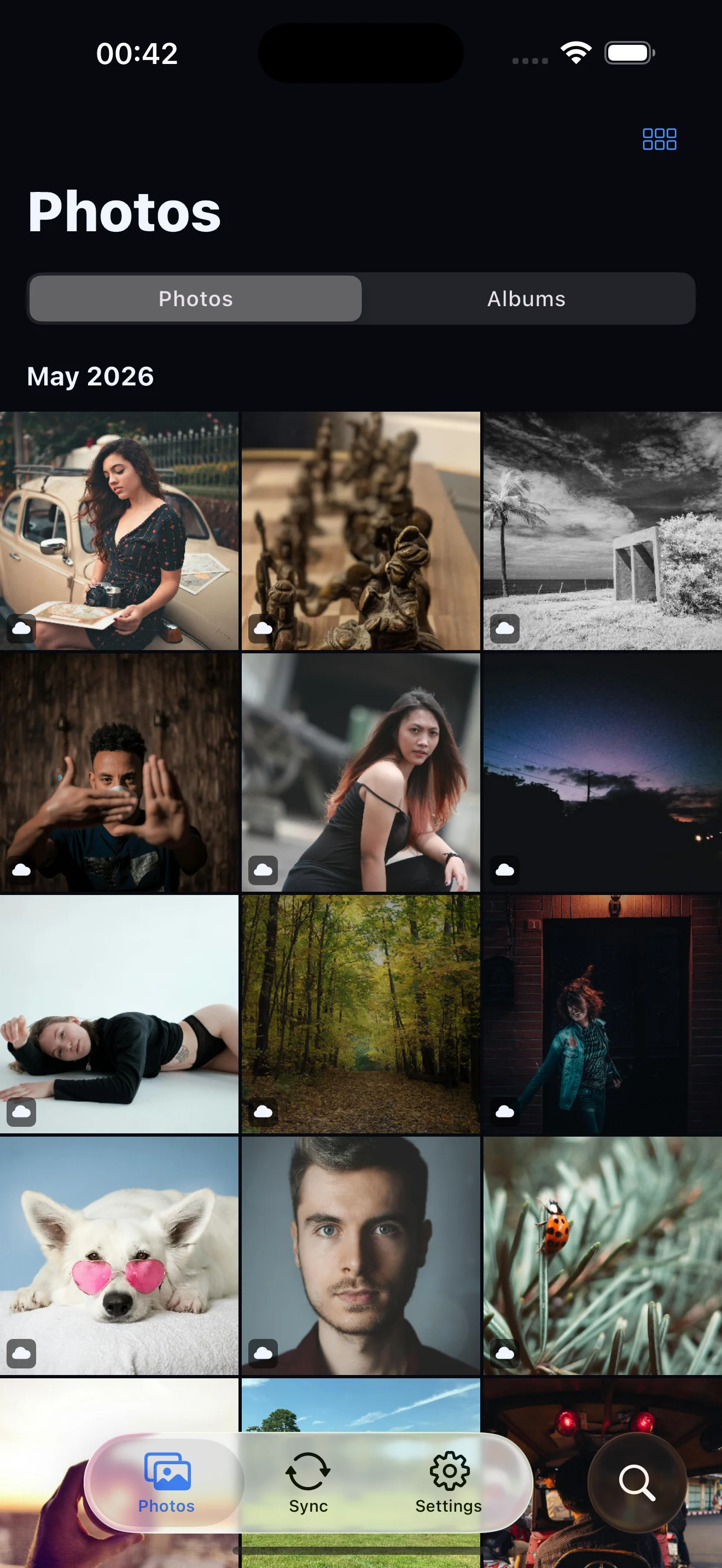 PhotoVault mobile gallery