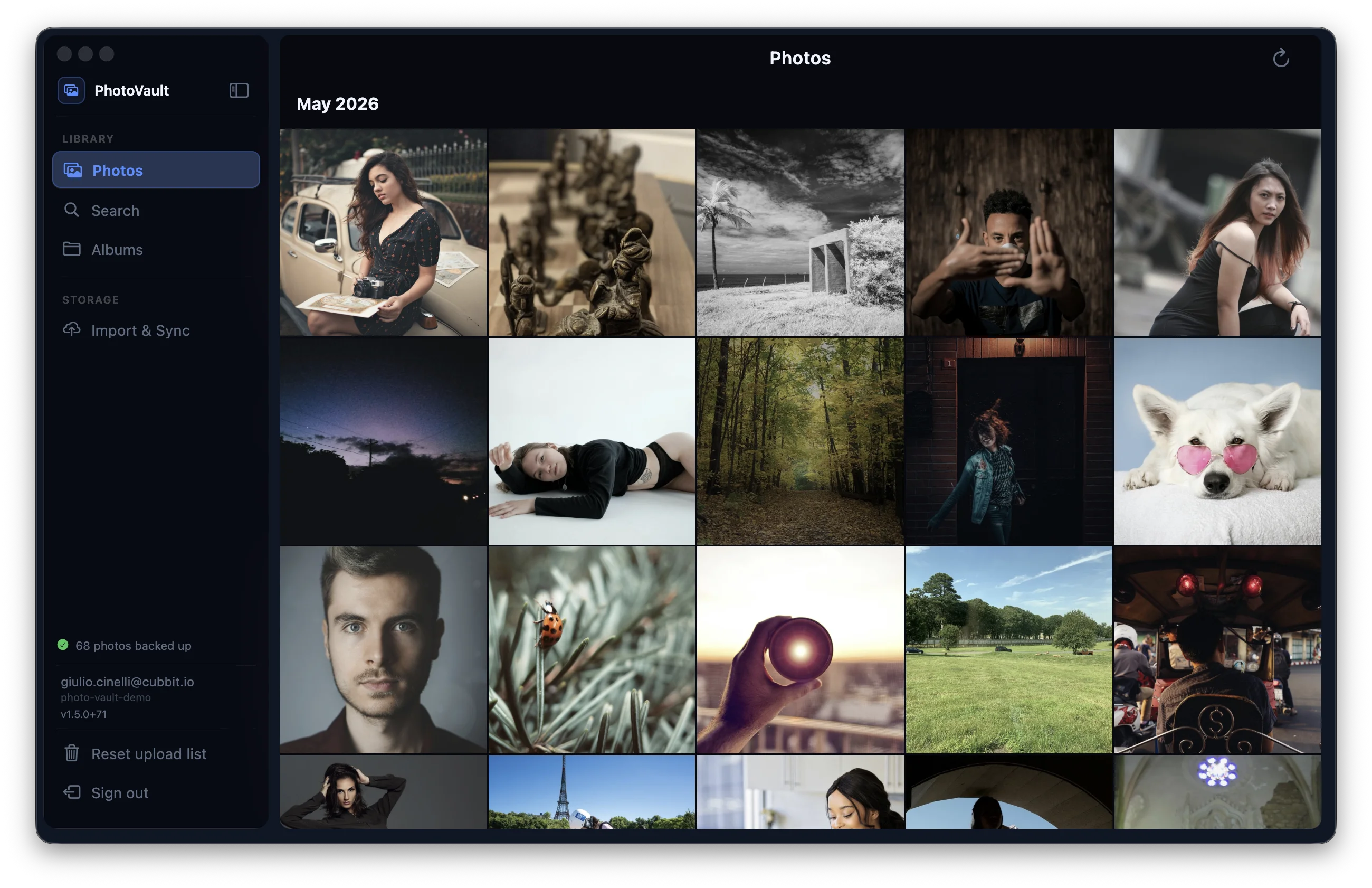 PhotoVault gallery view
